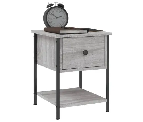 Naktsgaldiņš, Pelēks Koks, 34X35,5X45 Cm, Inženierijas Koks Vidaxl
