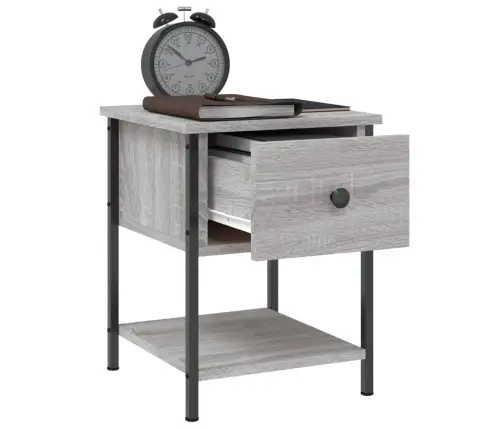 Naktsgaldiņš, Pelēks Koks, 34X35,5X45 Cm, Inženierijas Koks Vidaxl