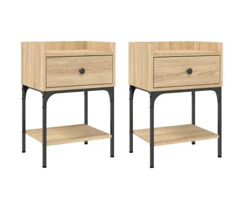 Naktsskapīši, 2 Gb., Ozolkoka, 40,5X31X60 Cm, Inženierijas Koks Vidaxl