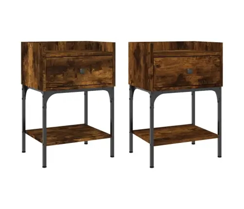 Naktsskapīši, 2 Gb., Ozolkoka, 40,5X31X60 Cm, Inženierijas Koks Vidaxl