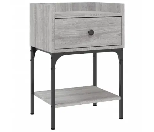 Naktsskapītis, Pelēcīgs, 40,5X31X60 Cm,Inženierijas Koks Vidaxl