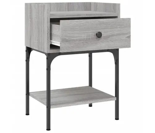 Naktsskapītis, Pelēcīgs, 40,5X31X60 Cm,Inženierijas Koks Vidaxl