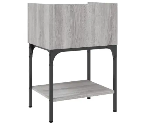 Naktsskapītis, Pelēcīgs, 40,5X31X60 Cm,Inženierijas Koks Vidaxl