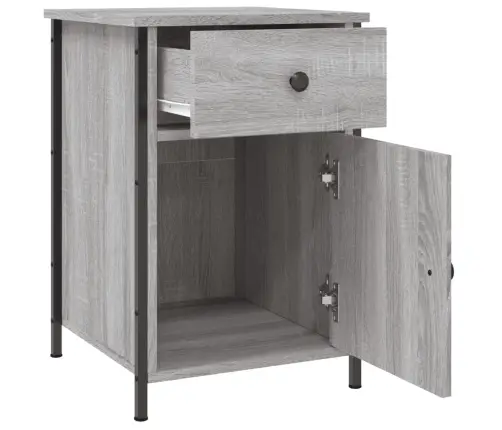 Naktinė Spintelė, Pilka Ąžuolo, 40X42X60cm Apdirbta Mediena Naktinė Spintelė, Pilka Ąžuolo, 40X42X60cm Apdirbta Mediena