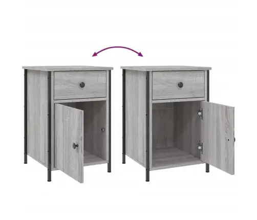 Naktinė Spintelė, Pilka Ąžuolo, 40X42X60cm Apdirbta Mediena Naktinė Spintelė, Pilka Ąžuolo, 40X42X60cm Apdirbta Mediena