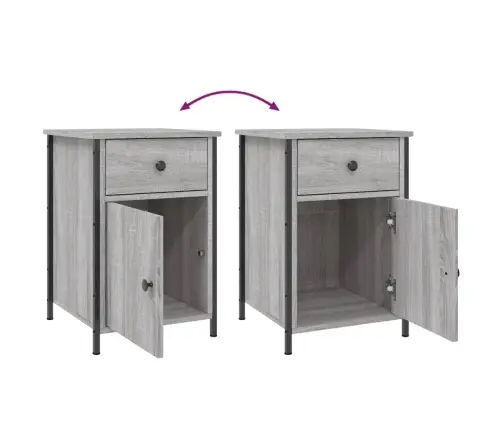 Naktsskapīši, 2 Gab., Pelēcīgi, 40X42X60 Cm, Inženierijas Koks Vidaxl