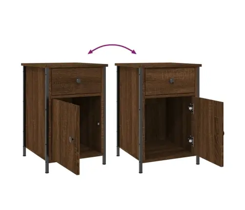 Naktinės Spintelės, 2Vnt., Rudos Ąžuolo, 40X42X60cm Mediena