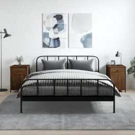 Öökapid 2 Tk, Pruun Tamm, 40X42X60 cm Tehispuit