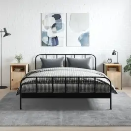 Naktinės Spintelės, 2Vnt., Ąžuolo, 40X42X60cm Apdirbta Mediena