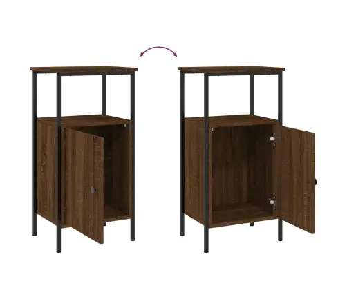 Naktinės Spintelės, 2Vnt., Rudos Ąžuolo, 41X31X80cm Mediena