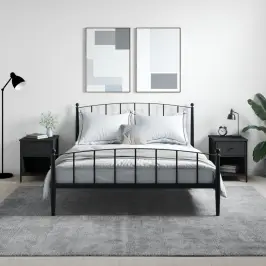 Öökapid 2 Tk, Must, 40 X 42 X 50 cm Tehispuit