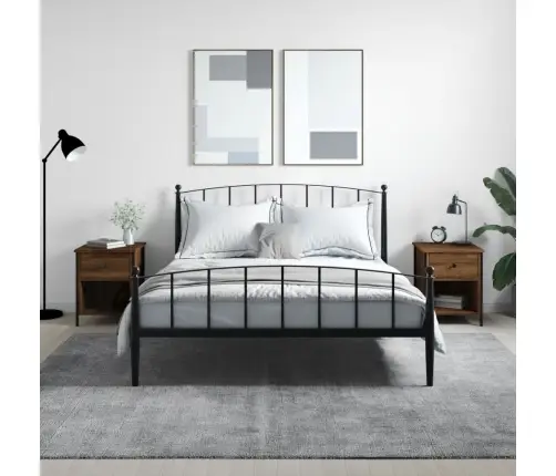 Naktinės Spintelės, 2Vnt., Rudos Ąžuolo, 40X42X50cm Mediena