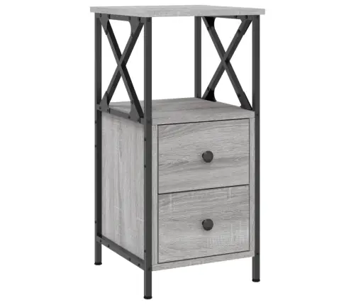 Naktsskapīši, 2 Gb., Pelēcīgi, 34X35,5X70 Cm, Inženierijas Koks Vidaxl