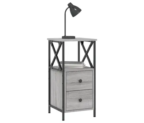 Naktsskapīši, 2 Gb., Pelēcīgi, 34X35,5X70 Cm, Inženierijas Koks Vidaxl