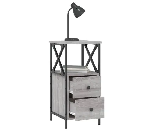 Naktsskapīši, 2 Gb., Pelēcīgi, 34X35,5X70 Cm, Inženierijas Koks Vidaxl