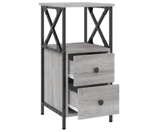 Naktsskapīši, 2 Gb., Pelēcīgi, 34X35,5X70 Cm, Inženierijas Koks Vidaxl