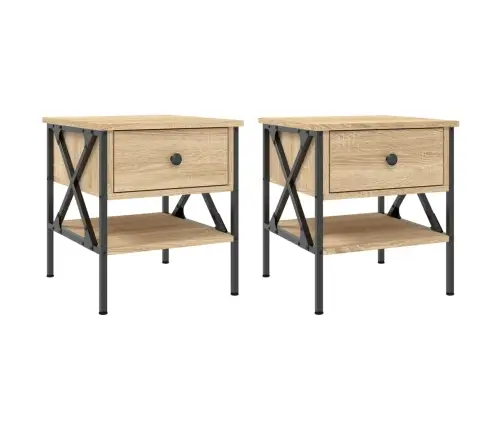 Naktiniai Staliukai, 2Vnt., Sonoma Ąžuolo, 40X42X45cm Mediena