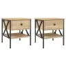 Naktiniai Staliukai, 2Vnt., Sonoma Ąžuolo, 40X42X45cm Mediena