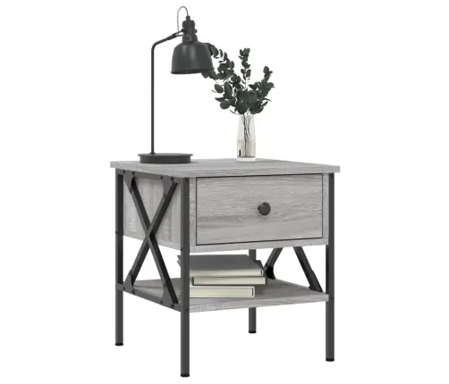 Naktiniai Staliukai, 2Vnt., Pilki Ąžuolo, 40X42X45cm Mediena