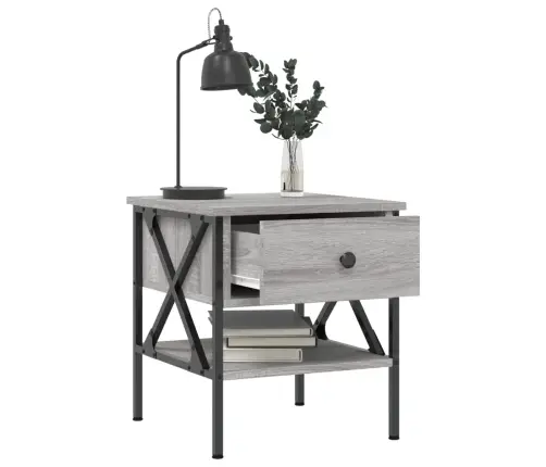 Naktiniai Staliukai, 2Vnt., Pilki Ąžuolo, 40X42X45cm Mediena