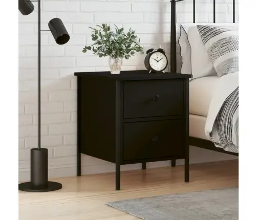 Naktsgaldiņš, Melns, 40X42X45 Cm, Inženierijas Koks Vidaxl