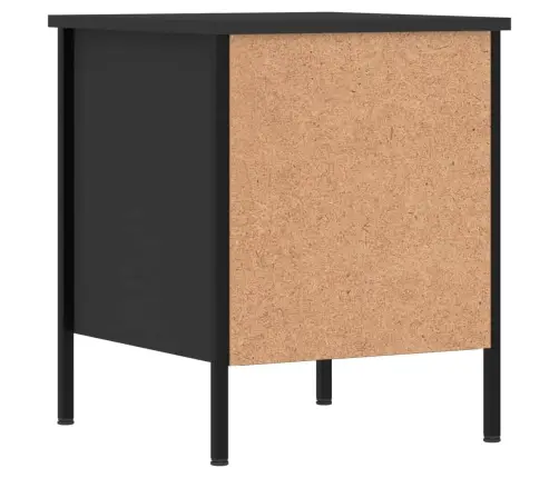 Naktinės Spintelės, 2Vnt., Juodos, 40X42X50cm Apdirbta Mediena