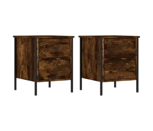 Öökapid 2 Tk, Suitsutatud Tamm, 40 X 42 X 50 cm Tehispuit