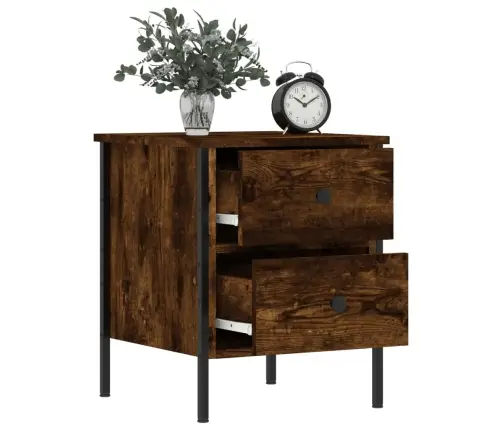 Öökapid 2 Tk, Suitsutatud Tamm, 40 X 42 X 50 cm Tehispuit