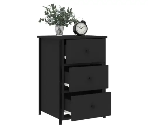 Naktsskapītis, Melns, 40X36X60 Cm, Inženierijas Koks Vidaxl