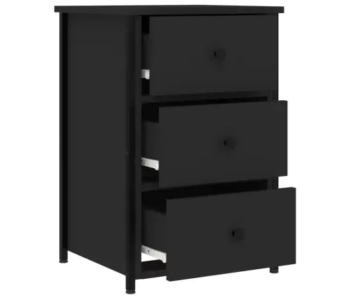 Naktsskapītis, Melns, 40X36X60 Cm, Inženierijas Koks Vidaxl