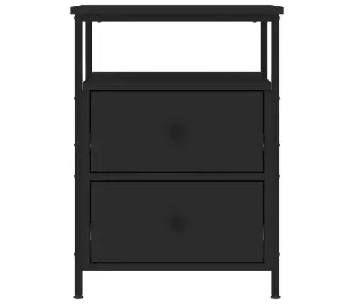 Naktinė Spintelė, Juodos Spalvos, 44X45X60cm Apdirbta Mediena