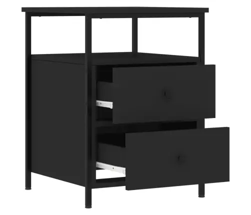 Naktinė Spintelė, Juodos Spalvos, 44X45X60cm Apdirbta Mediena