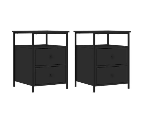 Naktsgaldiņi, 2 Gab., Melni, 44X45X60 Cm, Inženierijas Koks Vidaxl Naktsgaldiņi, 2 Gab., Melni, 44X45X60 Cm, Inženierijas Koks Vidaxl