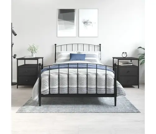 Naktsgaldiņi, 2 Gab., Melni, 44X45X60 Cm, Inženierijas Koks Vidaxl Naktsgaldiņi, 2 Gab., Melni, 44X45X60 Cm, Inženierijas Koks Vidaxl