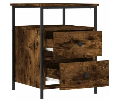 Naktinės Spintelės, 2Vnt., Dūminio Ąžuolo, 44X45X60cm Mediena