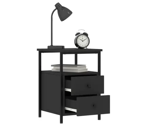 Naktsgaldiņi, 2 Gab., 34X35,5X50 Cm, Inženierijas Koks, Melni Vidaxl