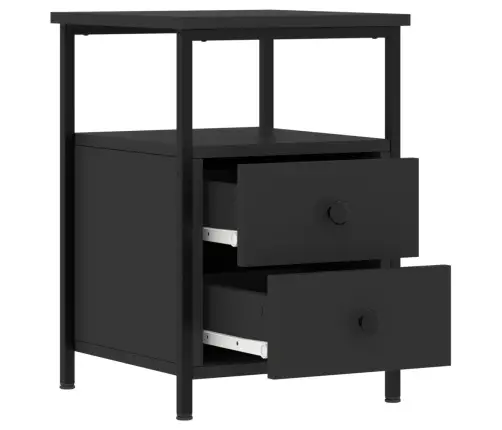 Naktsgaldiņi, 2 Gab., 34X35,5X50 Cm, Inženierijas Koks, Melni Vidaxl