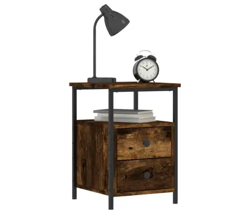 Naktinė Spintelė, Dūminio Ąžuolo, 34X35,5X50cm Mediena