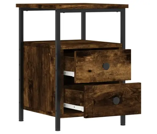 Naktinė Spintelė, Dūminio Ąžuolo, 34X35,5X50cm Mediena