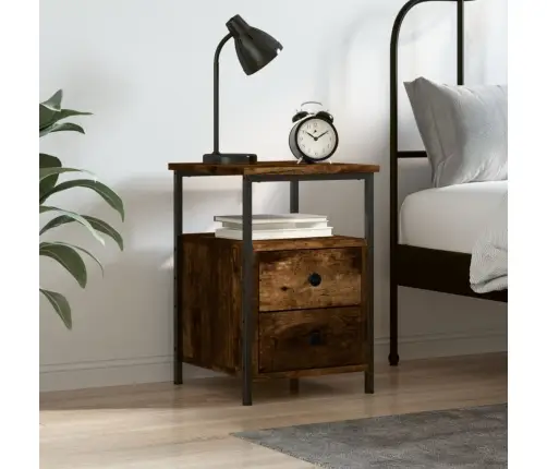 Naktinė Spintelė, Dūminio Ąžuolo, 34X35,5X50cm Mediena