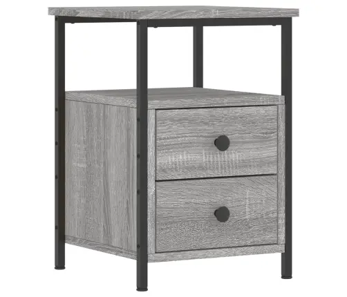 Naktsskapītis, Pelēks, 34X35,5X50 Cm, Inženierijas Koks Vidaxl