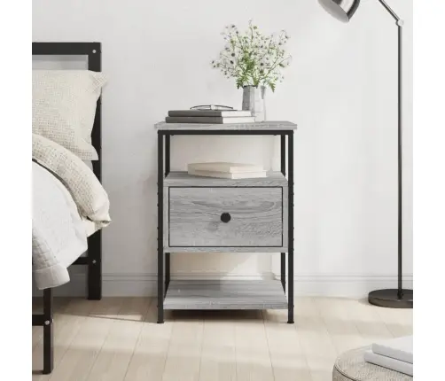 Naktsskapītis, Pelēka Ozolkoka, 40X42X56 Cm, Inženierijas Koks Vidaxl