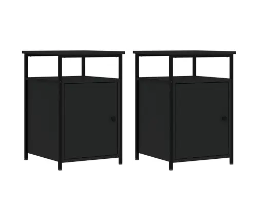 Naktsskapīši, 2 Gab., Melni, 40X42X60 Cm, Inženierijas Koks Vidaxl Naktsskapīši, 2 Gab., Melni, 40X42X60 Cm, Inženierijas Koks Vidaxl