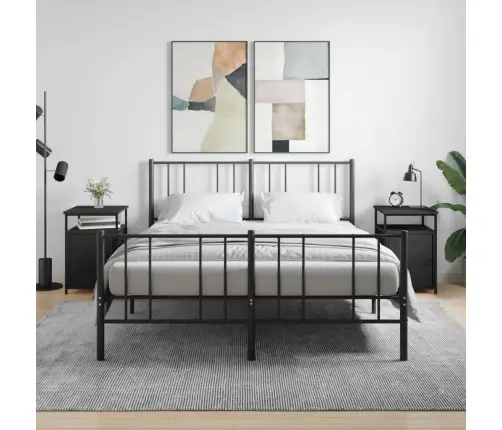 Naktsskapīši, 2 Gab., Melni, 40X42X60 Cm, Inženierijas Koks Vidaxl Naktsskapīši, 2 Gab., Melni, 40X42X60 Cm, Inženierijas Koks Vidaxl