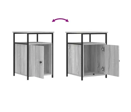 Naktsskapītis, Pelēka Ozolkoka, 40X42X600 Cm, Inženierijas Koks Vidaxl