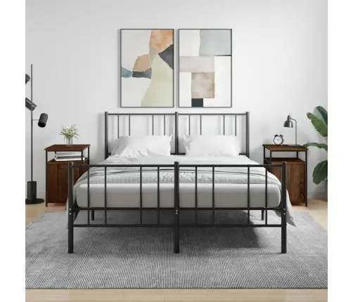 Naktinės Spintelės, 2Vnt., Rudos Ąžuolo, 40X42X60cm Mediena