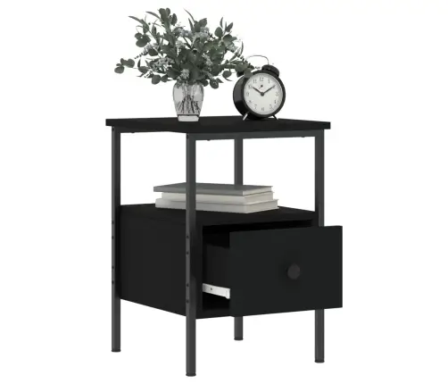 Naktsskapītis, Melns, 34X36X50 Cm, Inženierijas Koks Vidaxl