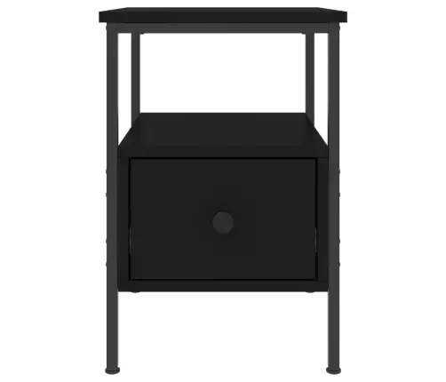 Naktsskapītis, Melns, 34X36X50 Cm, Inženierijas Koks Vidaxl