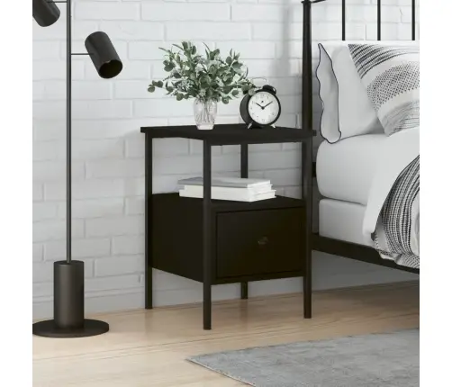 Naktsskapītis, Melns, 34X36X50 Cm, Inženierijas Koks Vidaxl