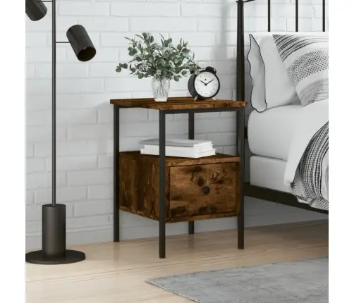 Naktsskapītis, Ozolkoka Krāsa, 34X36X50 Cm, Inženierijas Koks Vidaxl